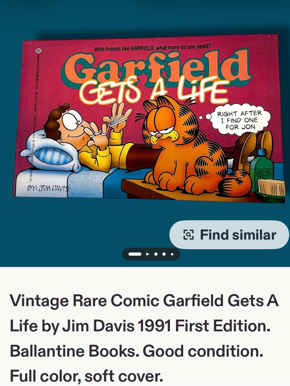Garfield Gets a Life Comic Book - Pink Cover - Picture 2 of 2